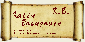 Kalin Bošnjović vizit kartica